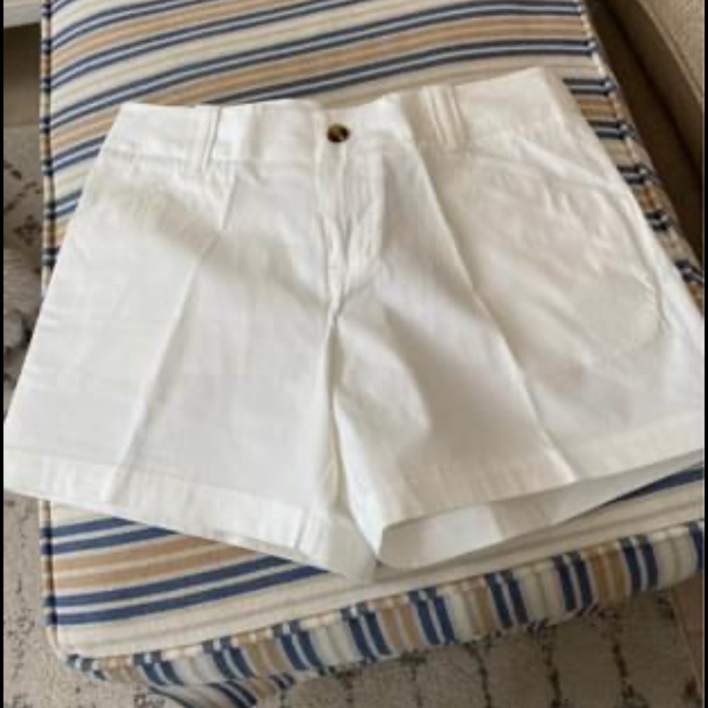 Crazy Short shots. Size 6 white and khaki.